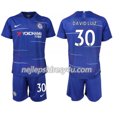 Fotbalový Dres Chelsea DAVID LUIZ 30 Dětské Domácí 2018/19